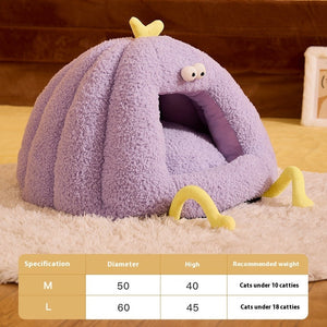 Discover the Cozy Comfort of the Small Monster-shaped Cat Kennel