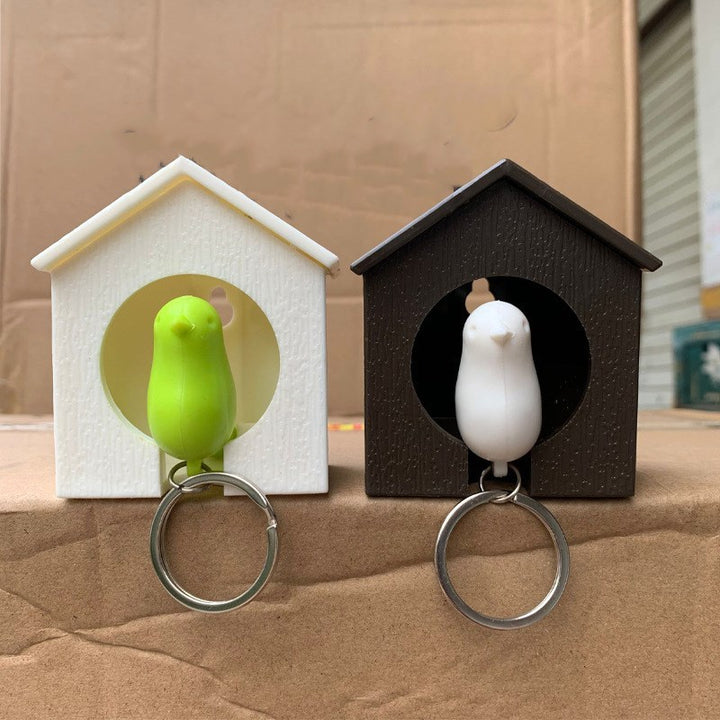 Couple Bird House Sparrow Bird Key Hanging