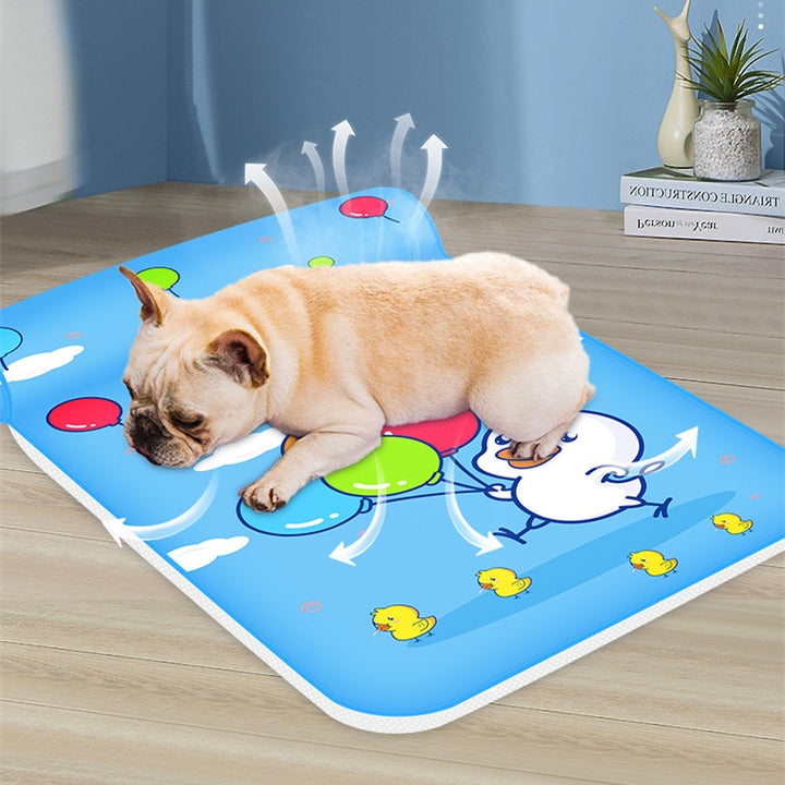 Summer Cooling Dog Mat With Pillow