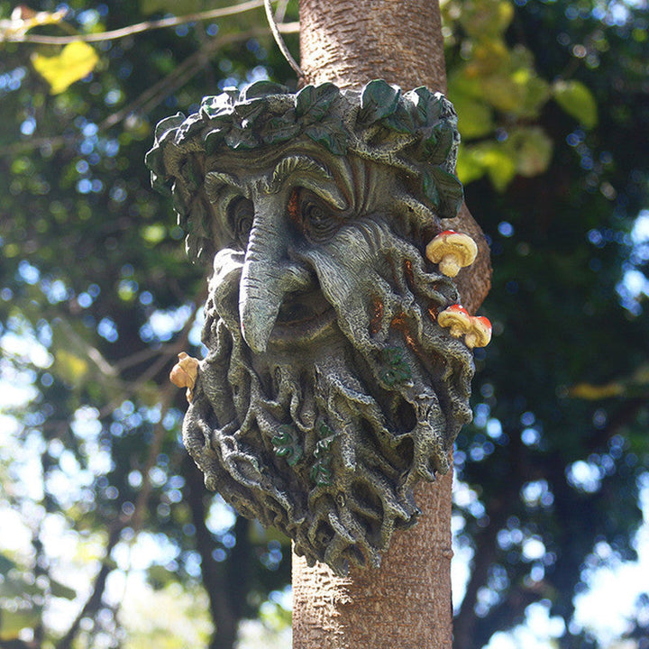 Bring Nature to Your Garden with the Resin Tree Face Bird Feeder