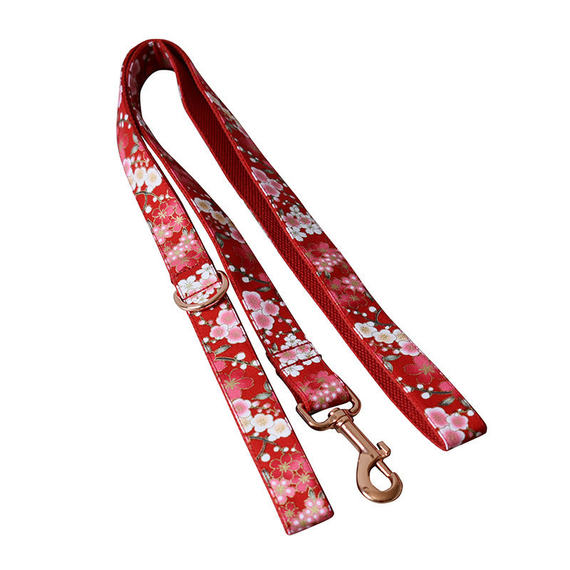 Flower Style Female Dog Leash Set