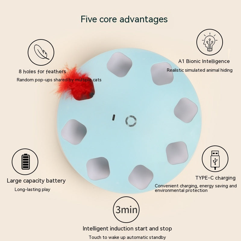 UFO Cat Teaser Toy Rotating Feather