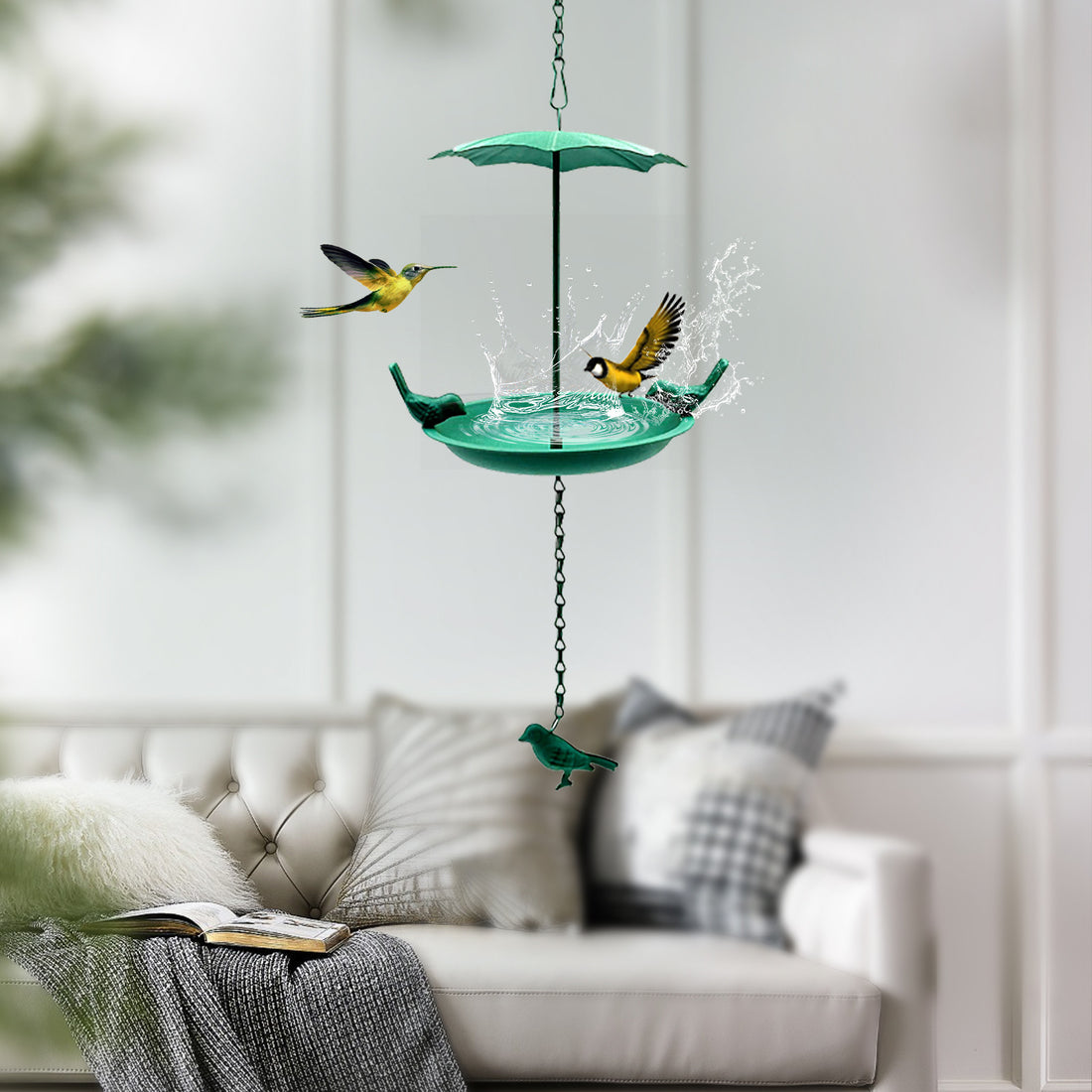 Outdoor Metal Bird House Hummingbird Feeder